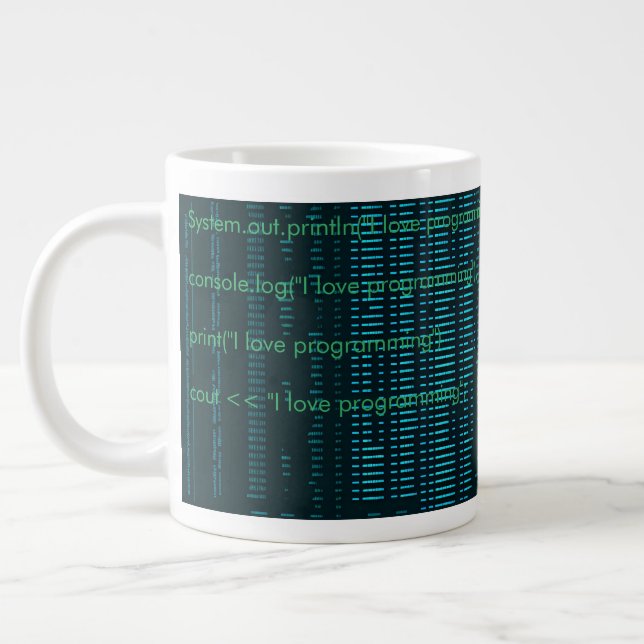 Taza matrix hacker computers  programmer 3 giant coffee mug (Left)