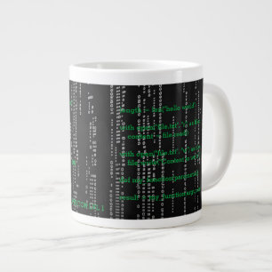 Taza matrix hacker phyton programmer 1 giant coffee mug