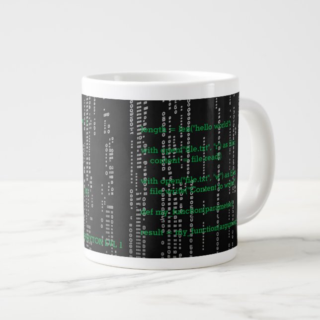 Taza matrix hacker phyton programmer 1 giant coffee mug (Front Right)