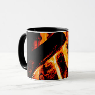 Taza personalizada con fotografía fuego chimenea mug