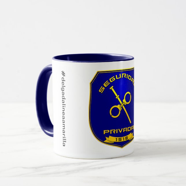 Taza Private Security Spain Blue Plate Mug (Front Left)