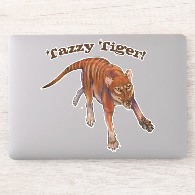 Tazmanian Tiger Thylacine Sticker (Computer)