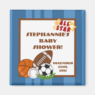 {TBA} 2"x2" All Star Blue Party Favor Magnet