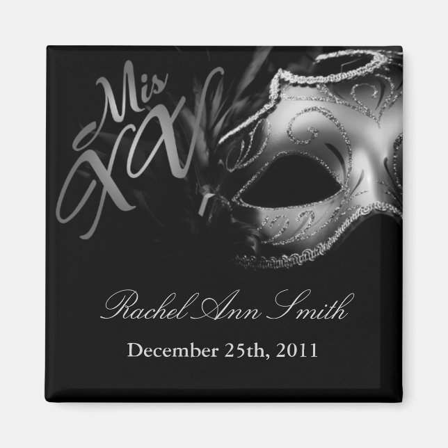 {TBA} 2"x2" Mis XV Silver Favor Magnet (Front)