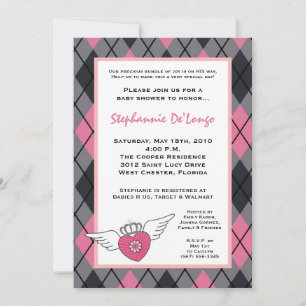 {TBA}5x7 Girl Punk Rock EMO Baby Shower Invitation