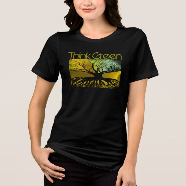 TBA AWARD WINNER! Think Green Roots T-Shirt - Tri-Blend Shirt (Front)
