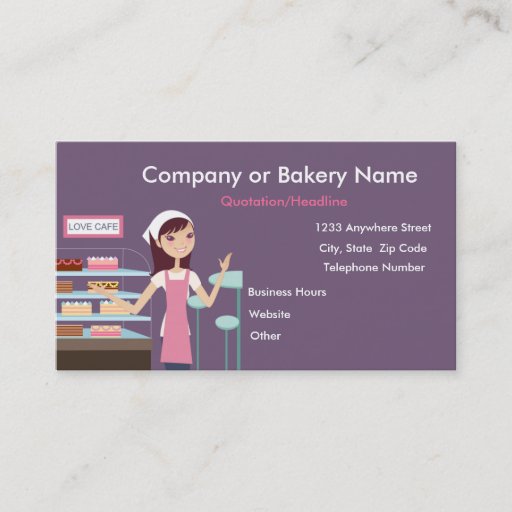 Customizable {TBA} Bakery/Pastry Shop #2 Business Card