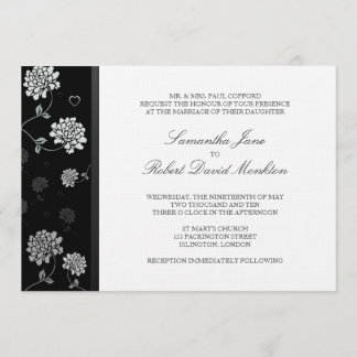 TBA: Black and White Floral Wedding Invitations