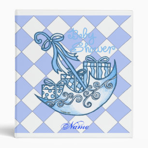 TBA Blue Boy Baby Shower 3 Ring Binder