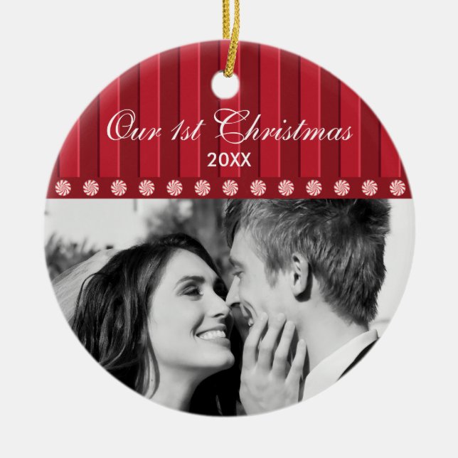 {TBA} Candy & Stripes Our First Christmas Ornament (Front)