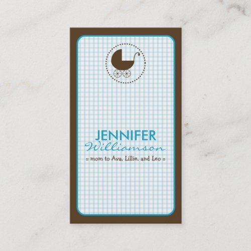 {TBA} Chocolate Carriage Mommy Calling Card: aqua Business Card Template