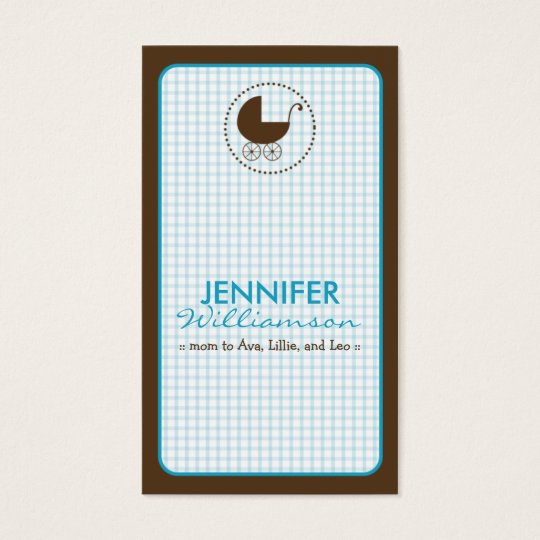 {TBA} Chocolate Carriage Mommy Calling Card: aqua Business Card