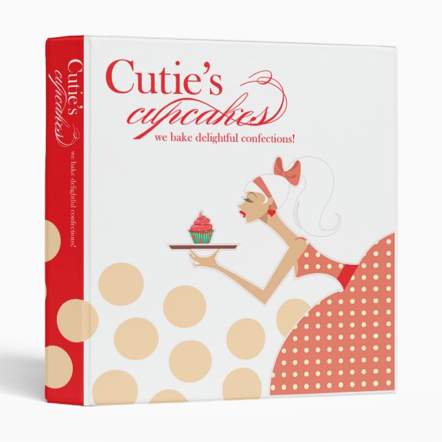 ::TBA:: Cutie's Cupcakes Confectionary Recipes 3 Ring Binder (Front/Spine)