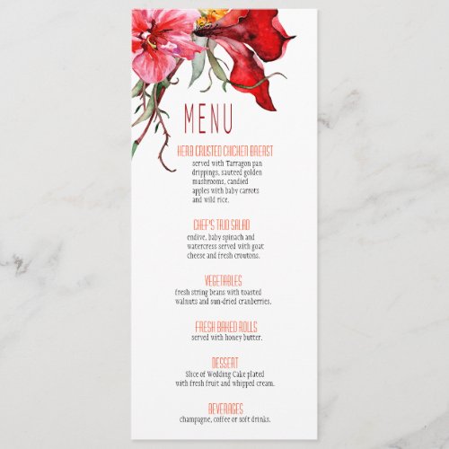 TBA Flora Botanica Flowers Wedding Menu