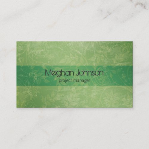 {TBA} Grunge Floral Green Trendy Business Card