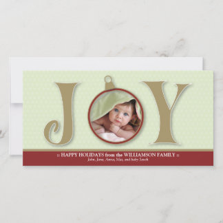 {TBA} Holiday Joy Custom Family Photocard (red) Card