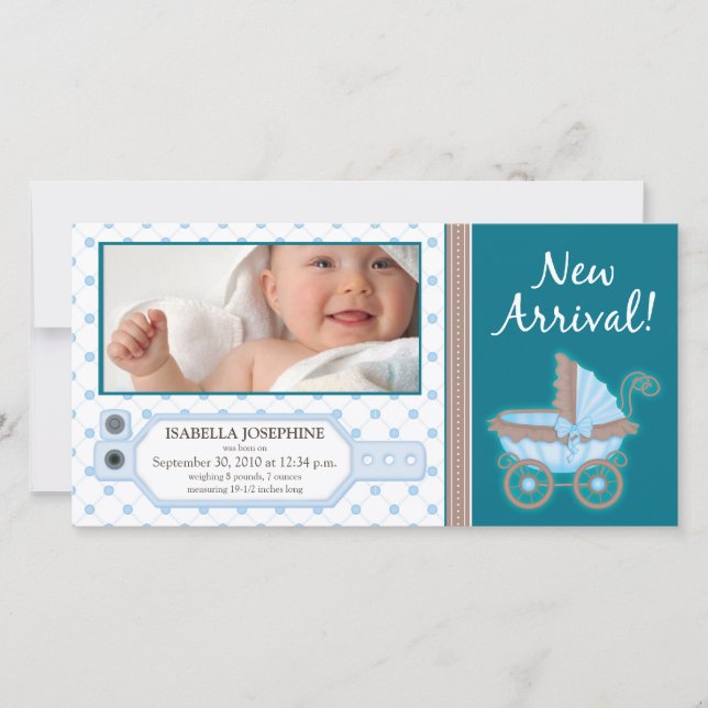 {TBA} Hospital ID Tag Baby Birth Announcement (Front)