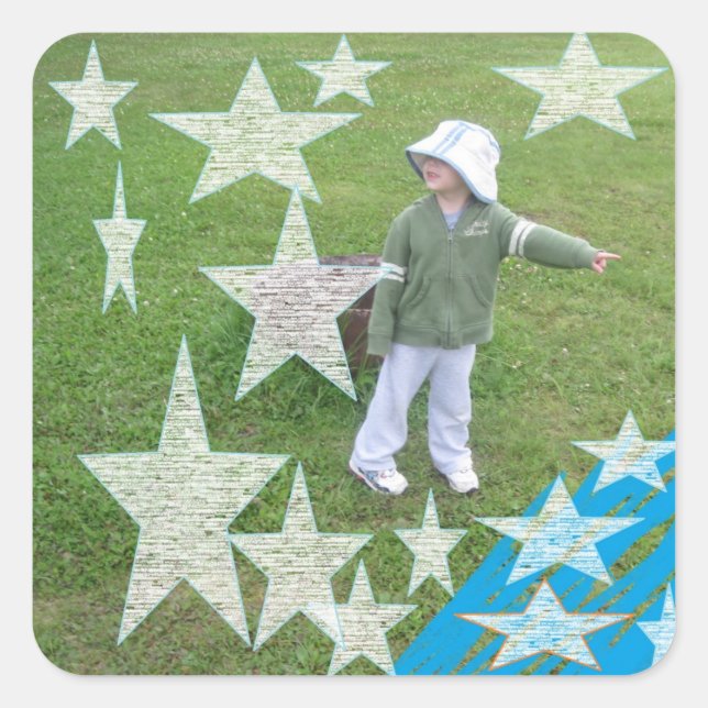 TBA Little Boy Child Cute Play Park Square Sticker (Front)