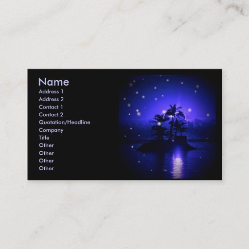 Customizable -TBA - Magic Night Profile Card Business Card Template