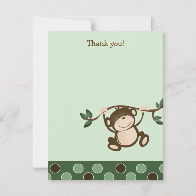 {TBA} MONKEY PLAY Monkeys Flat Thank you note (Front)