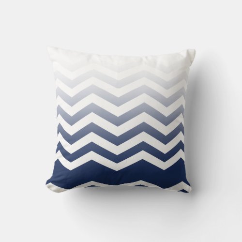 TBA Ombre Chevron Style navy Throw Pillow