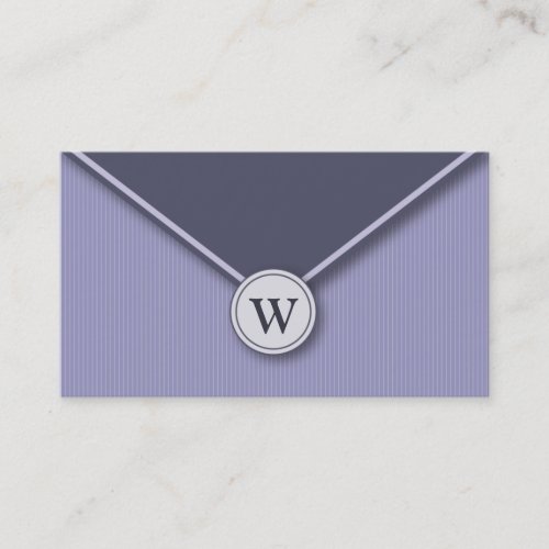 {TBA} Periwinkle Monogram Envelope Business Cards