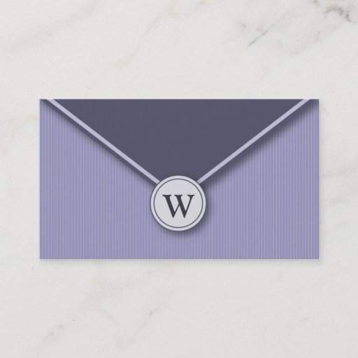 Customizable {TBA} Periwinkle Monogram Envelope Business Cards