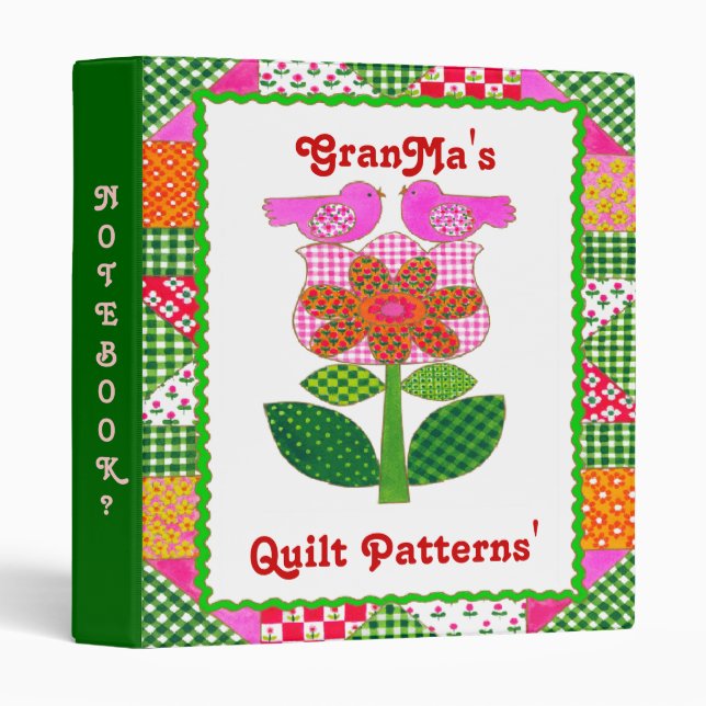 TBA Red Ribbon Award GranMa's Quilt Pattern Binder (Front/Spine)