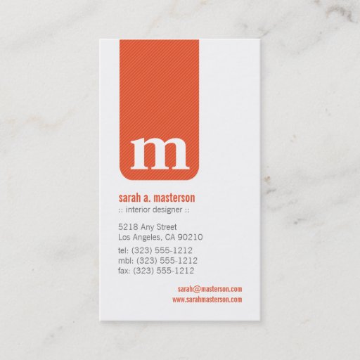 Customizable {TBA} Simple Monogram Designer Business Card