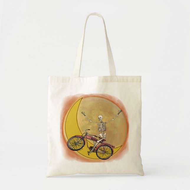 TBA Skeleton Bicycle Tote Bag (Front)