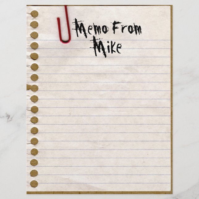 TBA & TOP 10! Memo From Mike...or ? Stationery (Front)