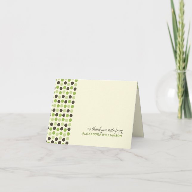 {TBA} Trendy Polka Dots Thank-You Card (apple) (Front)
