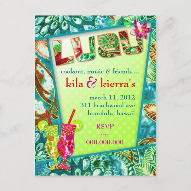 TBA WINNER 311 KILA LUAU INVITATION POSTCARD (Front)