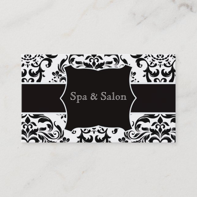 <TBA WINNER> Dapper Damask Bouquet Business Card (Front)
