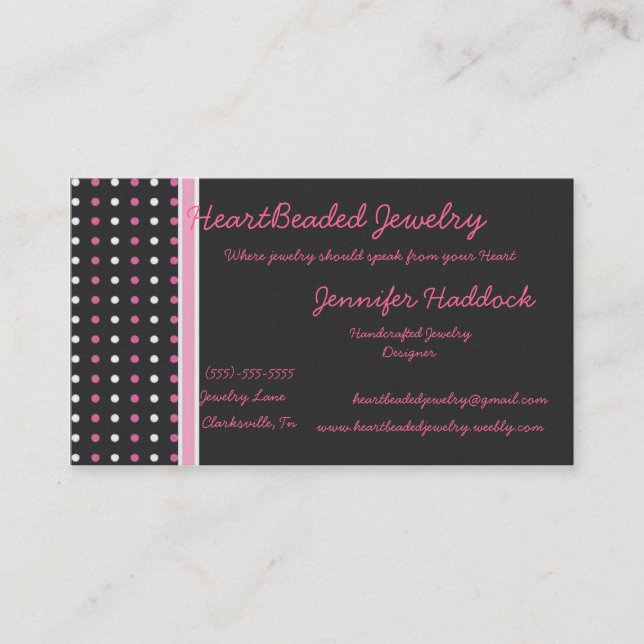 TBA WINNER Jewelry Artist Business Card (Front)