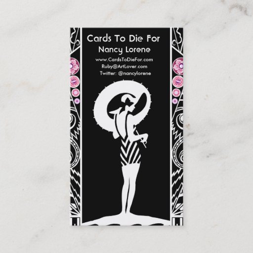 Customizable {TBA Winner} Seaside Deco in Black and Pink Business Cards