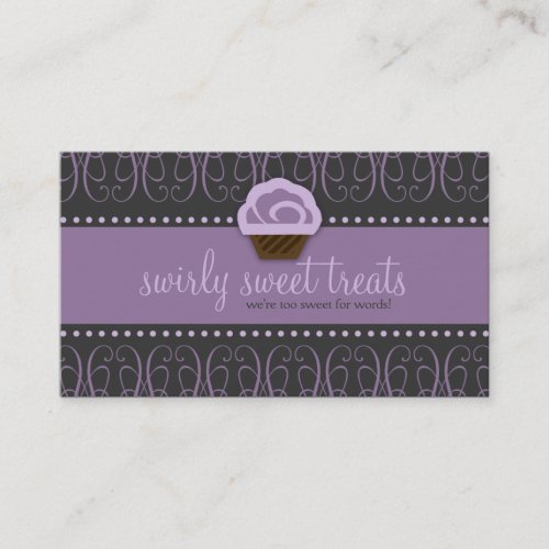 TBA WINNER-SWIRLY SWEET Purple Business Card Templates