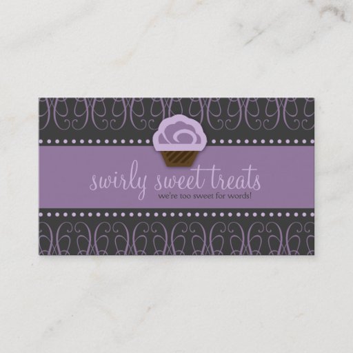 Customizable TBA WINNER-SWIRLY SWEET Purple Business Card Templates