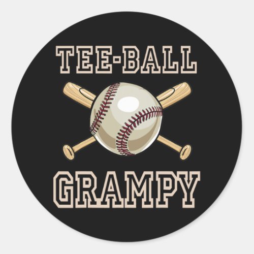 Tball Grampy T Ball Grampy Tee Ball Grampy Sport  Classic Round Sticker