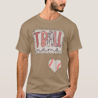 Tball Mama Leopard Bleached Tee Tball Heart Women