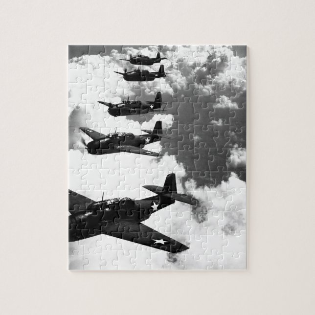 TBF (Avengers) flying in formation_War image Jigsaw Puzzle (Vertical)