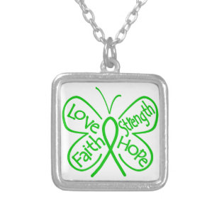 TBI Butterfly Inspiring Words Silver Plated Necklace