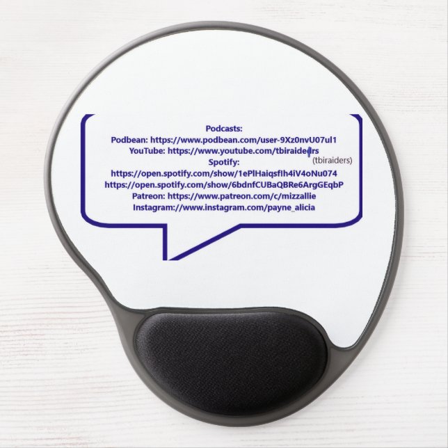 TBI Raiders Podcast Links Gel Mouse Pad (Front)