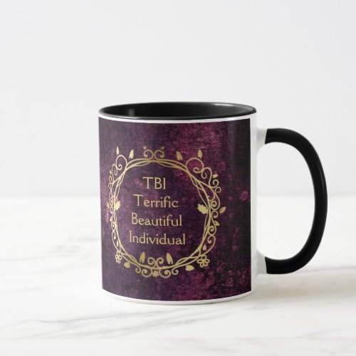 TBI Terrific Beautiful Individual Gold on Purple Mug