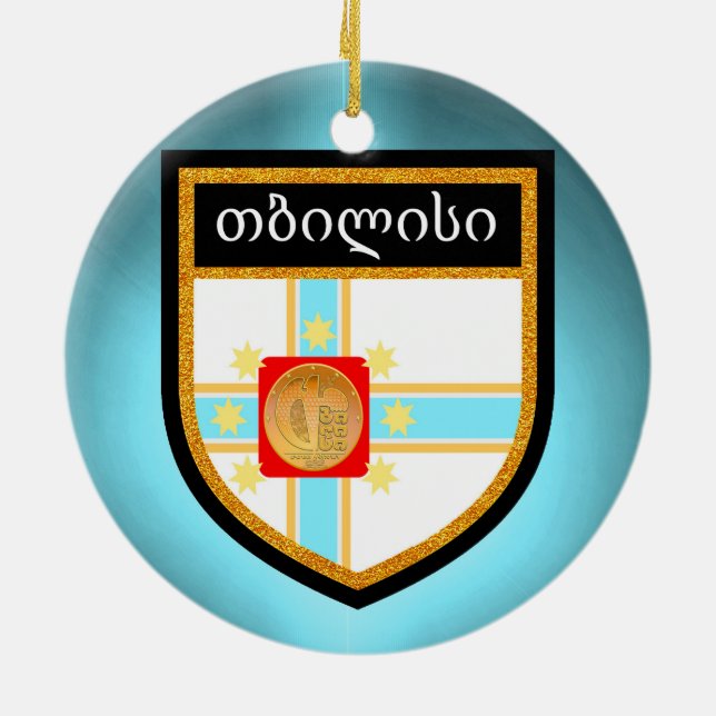 Tbilisi Flag Ceramic Ornament (Back)