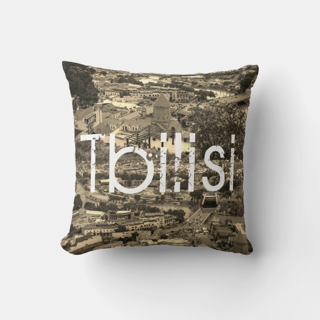 Tbilisi Georgia City Architecture Cityscape Throw Pillow (Front)