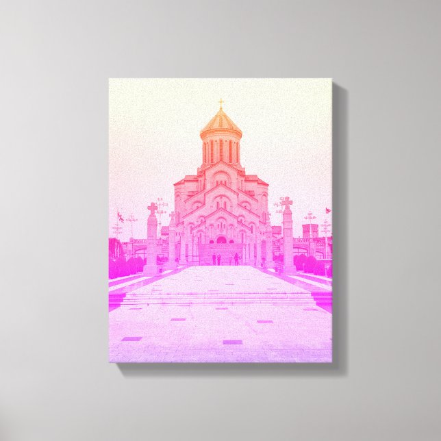 Tbilisi Georgia Cityscape Sameba Architecture Canvas Print (Front)