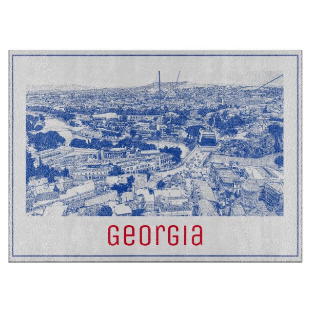 Tbilisi Georgia Cityscape Street Architecture Cutting Board (Front)