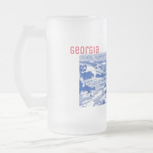 Tbilisi Georgia Cityscape Street Architecture Frosted Glass Beer Mug