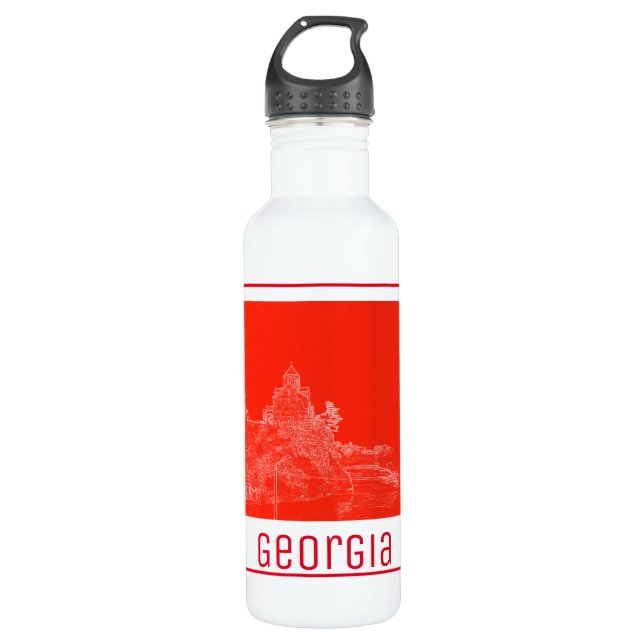 Tbilisi Georgia Cityscape Street Architecture Stainless Steel Water Bottle (Front)